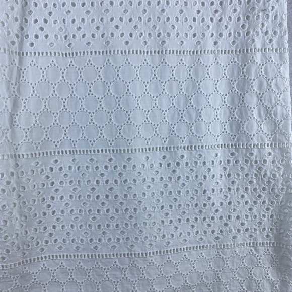 Banana Republic Factory Dress Sz 6 White Sleeveless Eyelet Cotton Coastal - Picture 5 of 12